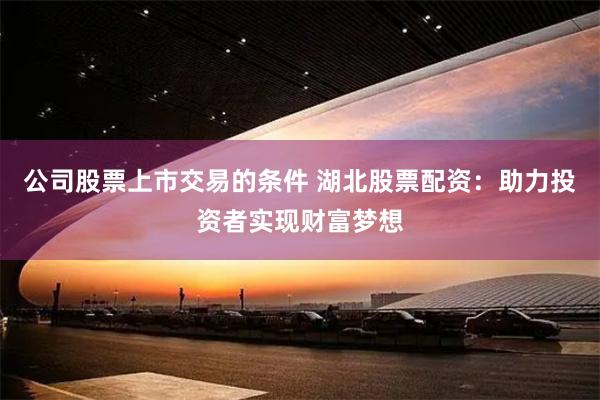 公司股票上市交易的条件 湖北股票配资：助力投资者实现财富梦想